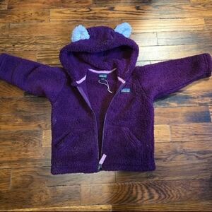 Patagonia 6-12month Maroon Fleece "Bear" Jacket